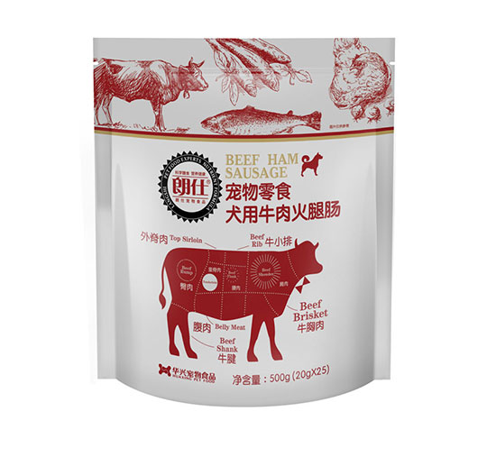 朗仕宠物零食 【犬用牛肉火腿肠】         产品规格:500g(20gx25)